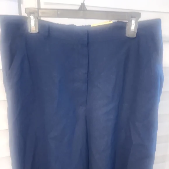 Max Studio Dark Blue Linen Blend Wide Leg Pants Size XL - Picture 3 of 5